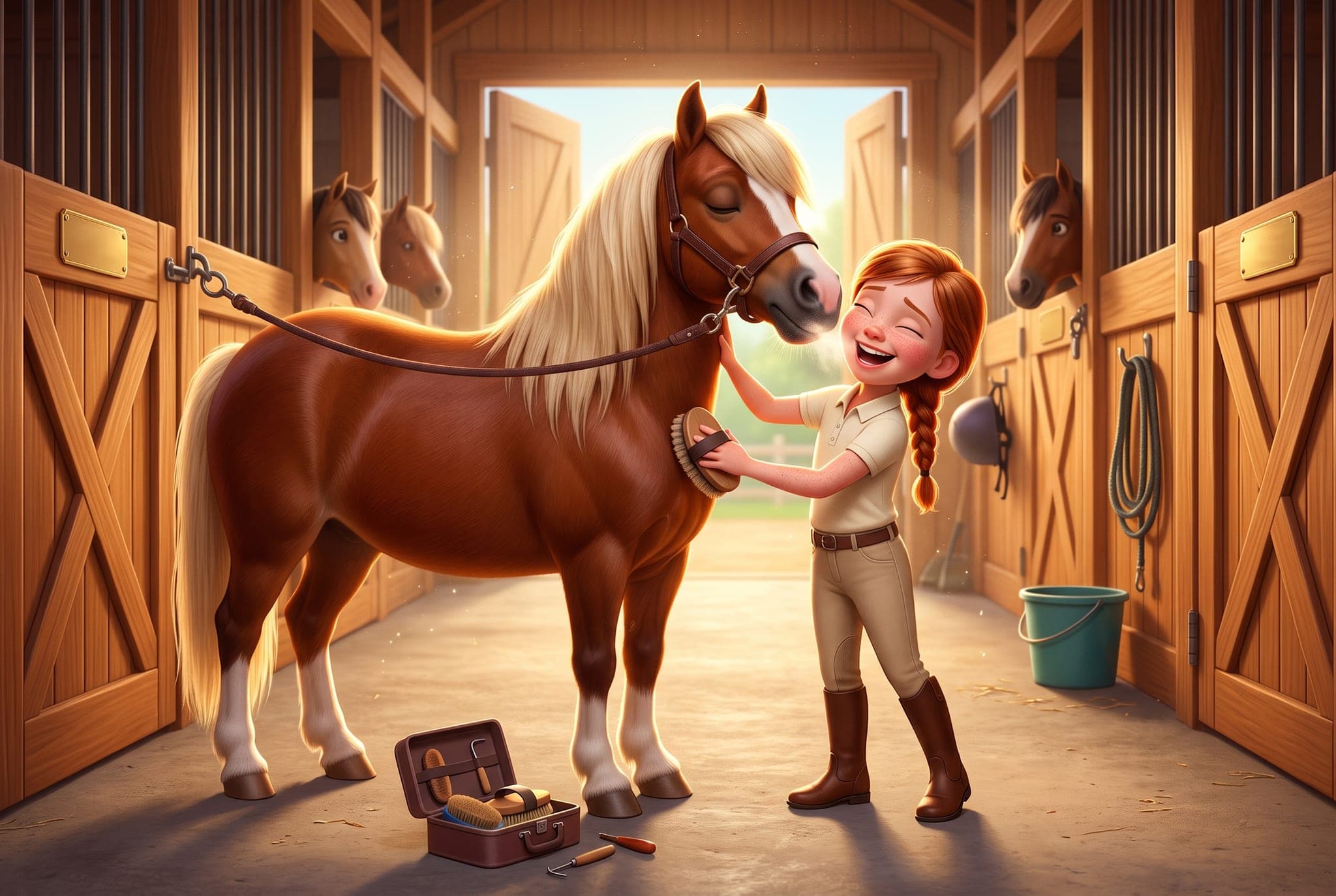 Mon poney et moi — scène d'intérieur 1